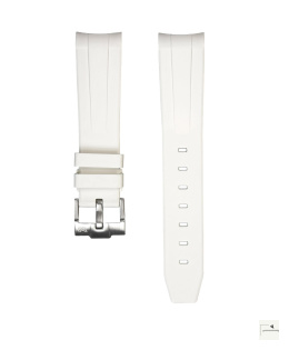 Gumowy pasek do zegarka z zakrzywionym końcem – WHITE (biały)