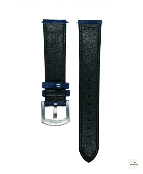 Pasek Premium Sailcloth WB Original Granatowy z białym przeszyciem 20 mm - klamra szczotkowana