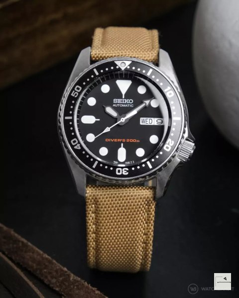 Pasek Premium Sailcloth WB Original Khaki 22 mm - klamra szczotkowana