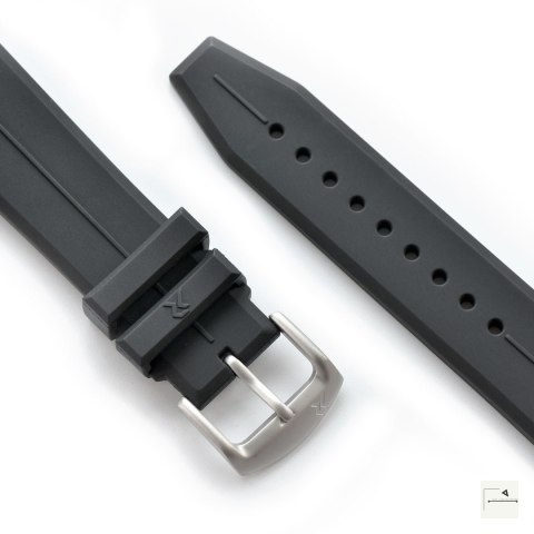 Pasek RZE HexaFlex Rubber Charcoal Black 22 mm
