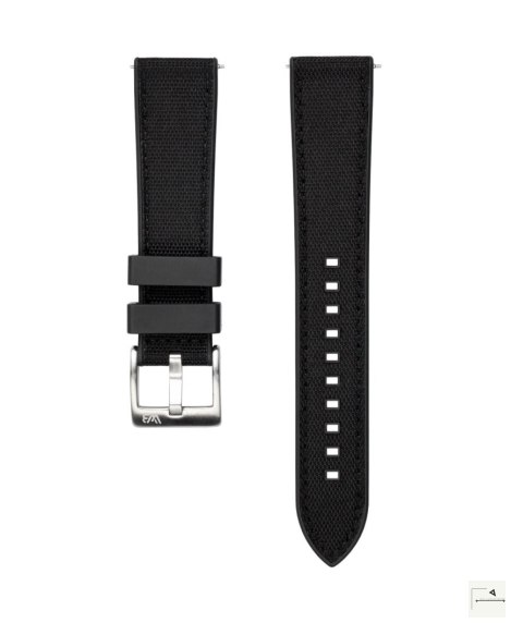 Pasek WB Original Hybrid Sailcloth/Rubber Black 22 mm