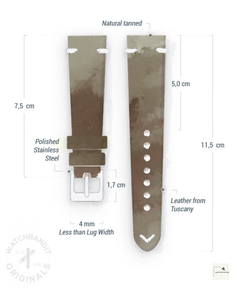 Pasek WB Original Vintage Leather Petrol Green 20 mm