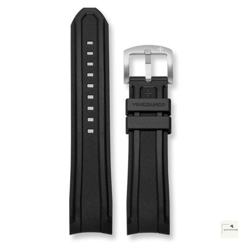 Pasek gumowy TPU VENEZIANICO Czarny 22 mm