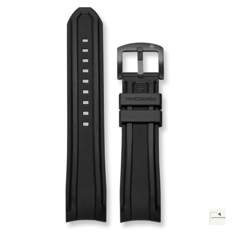 Pasek gumowy TPU VENEZIANICO Czarny PVD 22 mm