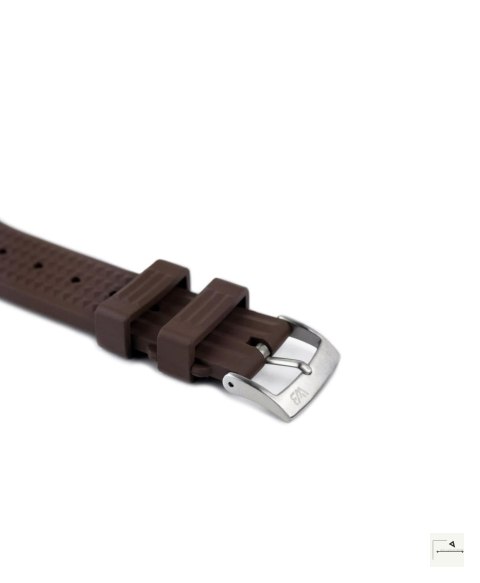 Pasek gumowy Waffle FKM WB Original Brązowy 20 mm - klamra szczotkowana