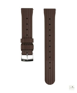 Pasek gumowy Waffle FKM WB Original Brązowy 22 mm - klamra szczotkowana