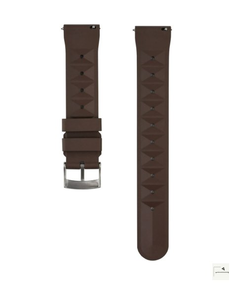 Pasek gumowy Waffle FKM WB Original Brązowy 22 mm - klamra szczotkowana