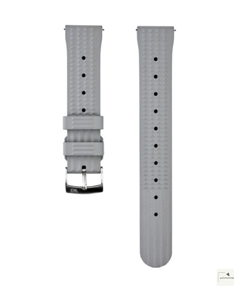 Pasek gumowy Waffle FKM WB Original Szary 22 mm - klamra szczotkowana