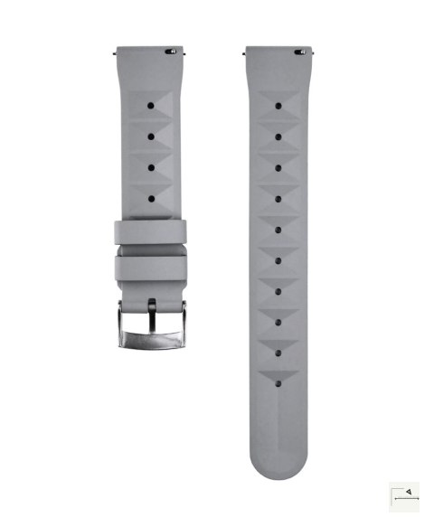 Pasek gumowy Waffle FKM WB Original Szary 22 mm - klamra szczotkowana