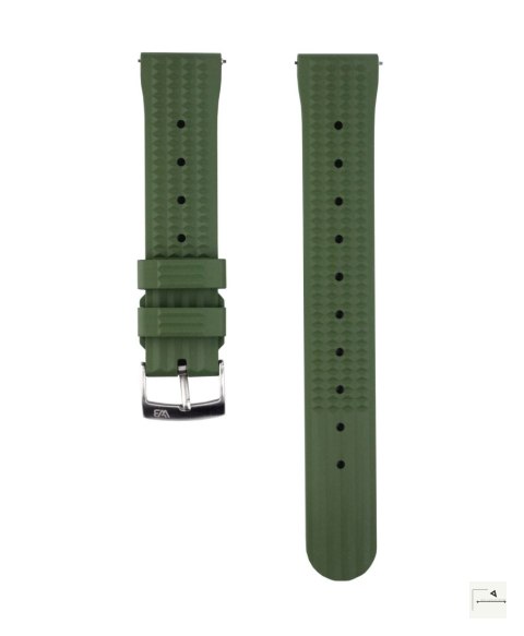 Pasek gumowy Waffle FKM WB Original Zielony 20 mm - klamra szczotkowana