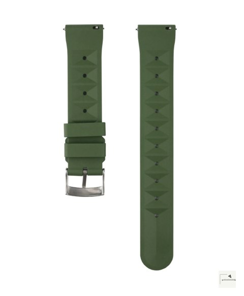Pasek gumowy Waffle FKM WB Original Zielony 20 mm - klamra szczotkowana