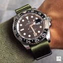 Pasek nylonowy Premium Single-Piece WB Original Militarna zieleń 20 mm - klamra szczotkowana