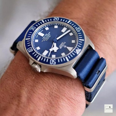 Pasek nylonowy Premium Single-Piece WB Original Niebieski 20 mm - klamra szczotkowana