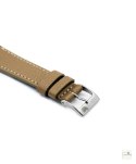 Pasek skórzany Textured Calfskin WB Original Beżowy 20 mm - klamra polerowana