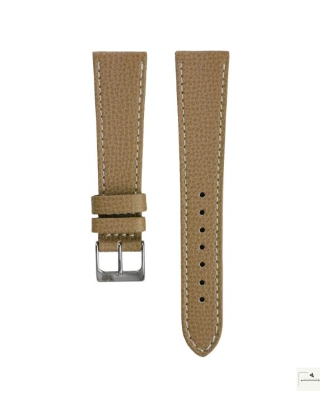 Pasek skórzany Textured Calfskin WB Original Beżowy 22 mm - klamra polerowana