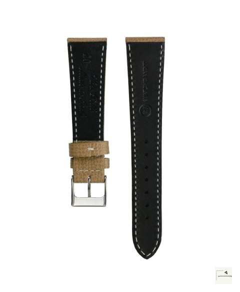 Pasek skórzany Textured Calfskin WB Original Beżowy 22 mm - klamra polerowana