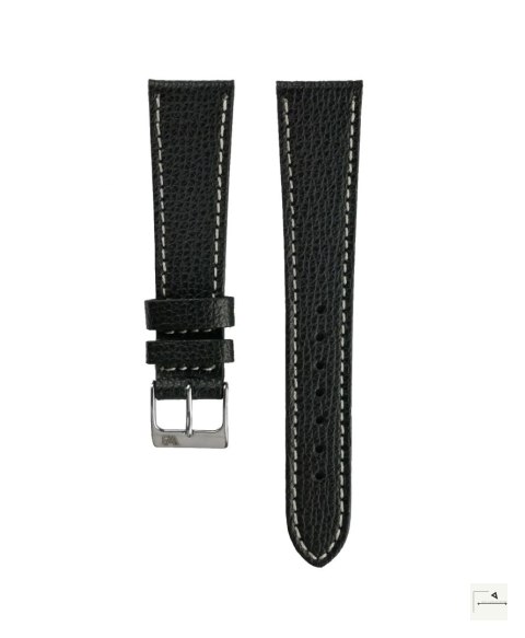 Pasek skórzany Textured Calfskin WB Original Czarny 20 mm - klamra polerowana