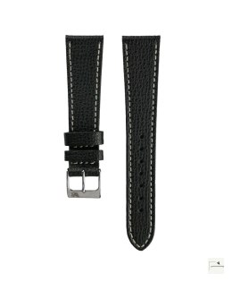 Pasek skórzany Textured Calfskin WB Original Czarny 22 mm - klamra polerowana