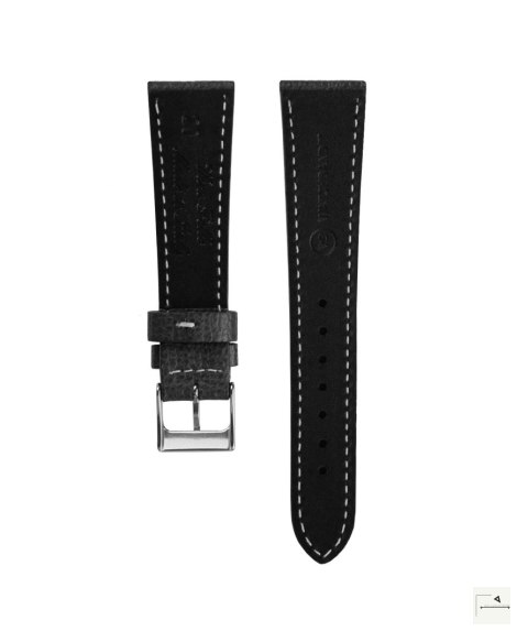 Pasek skórzany Textured Calfskin WB Original Czarny 22 mm - klamra polerowana