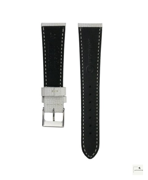 Pasek skórzany Textured Calfskin WB Original Jasnoszary 20 mm - klamra polerowana