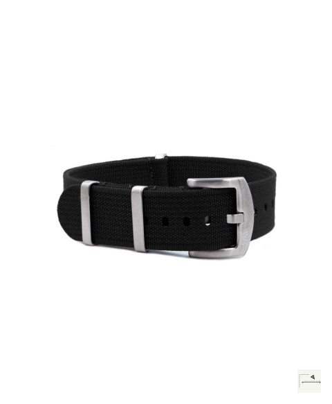 Prążkowany pasek nylonowy NATO WB Original Black 24 mm - klamra czarna PVD