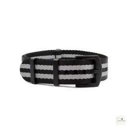Regulowany pasek nylonowy Premium Single-Pass WB Original Black/Grey 18 mm - klamra czarna PVD
