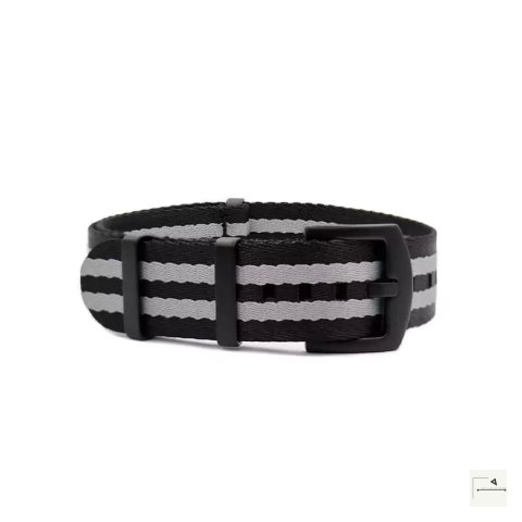 Regulowany pasek nylonowy Premium Single-Pass WB Original Black/Grey 22 mm - klamra czarna PVD