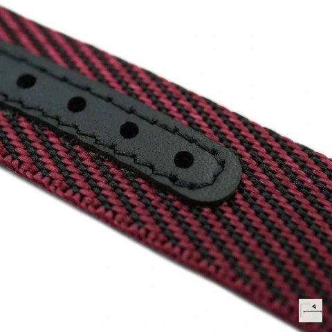 Regulowany pasek nylonowy Premium Single-Pass WB Original Czarno-bordowy 20 mm - klamra szczotkowana