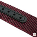 Regulowany pasek nylonowy Premium Single-Pass WB Original Czarno-bordowy 22 mm - klamra szczotkowana