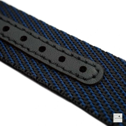 Regulowany pasek nylonowy Premium Single-Pass WB Original Czarno-niebieski 20 mm - klamra szczotkowana