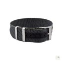 Regulowany pasek nylonowy Premium Single-Pass WB Original Szary 22 mm - klamra szczotkowana