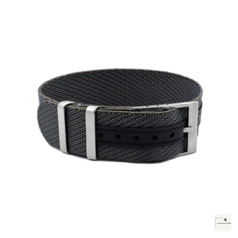Regulowany pasek nylonowy Premium Single-Pass WB Original Szary 22 mm - klamra szczotkowana