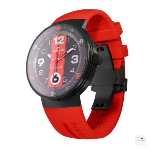 Zegarek Montjuïc Speed Red Sport Stripes PVD - MJ1.0602.B