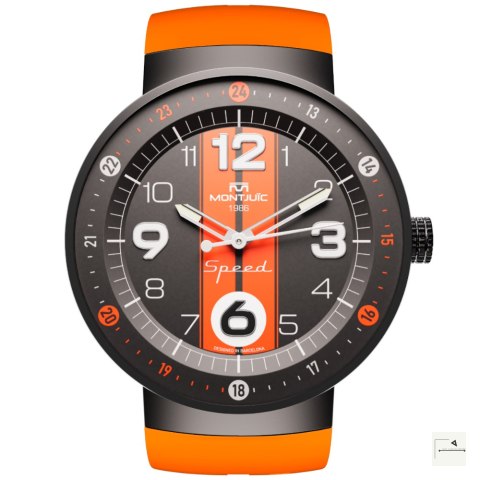 Zegarek Montjuïc Speed Sport Orange Racing Stripes PVD - MJ1.0801.B