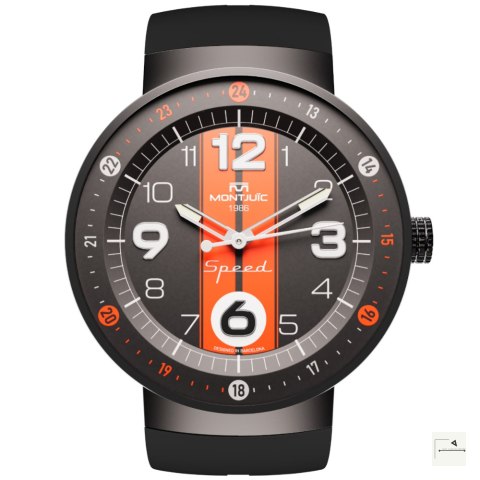 Zegarek Montjuïc Speed Sport Orange Racing Stripes PVD - MJ1.0801.B