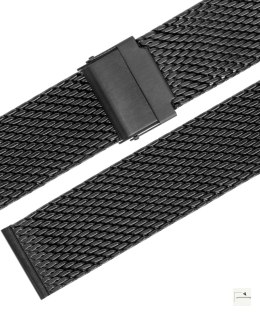 Bransoleta mesh Eulit/Stalux Milanaise Mesh Black 18 mm - klamra czarna PVD