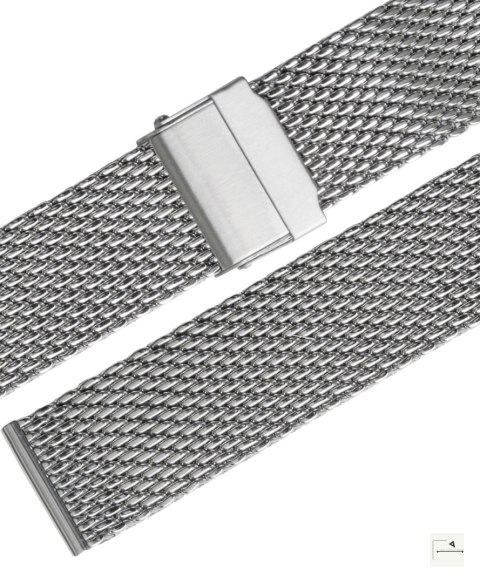 Bransoleta mesh Eulit/Stalux Milanaise Mesh Stainless Steel 18 mm - zapięcie stalowe