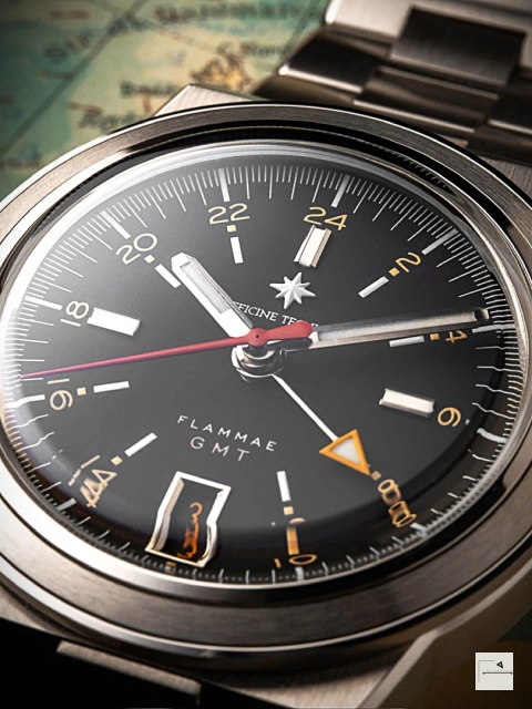 OFFICINE TECNICHE: Flammae GMT (wersja z bransoletą i paskiem)