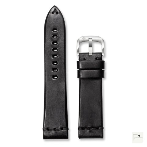 Pasek Aged Leather VENEZIANICO Czarny 22 mm