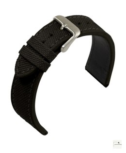Pasek canvas Eulit Canvas Black 20 mm - klamra szczotkowana stalowa