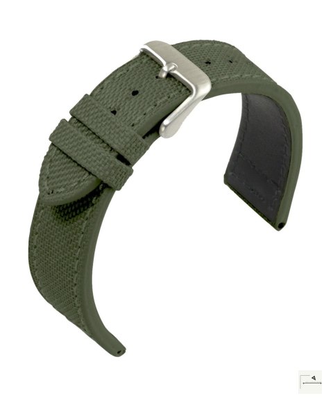 Pasek canvas Eulit Canvas Olive Green 20 mm - klamra szczotkowana stalowa