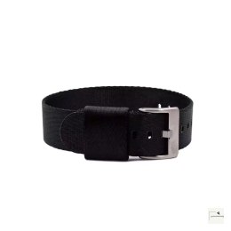 Pasek nylonowy Jelsdal Vintage Military Single-Pass Black 21 mm - klamra polerowana złota