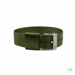 Pasek nylonowy Jelsdal Vintage Military Single-Pass Green 19 mm - klamra matowa srebrna