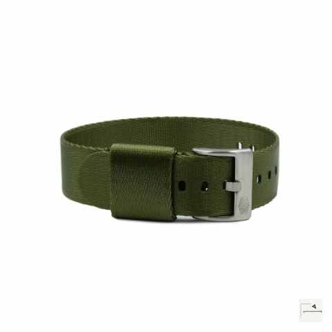 Pasek nylonowy Jelsdal Vintage Military Single-Pass Green 20 mm - klamra czarna PVD