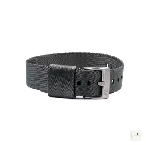 Pasek nylonowy Jelsdal Vintage Military Single-Pass Grey 18 mm - klamra polerowana srebrna