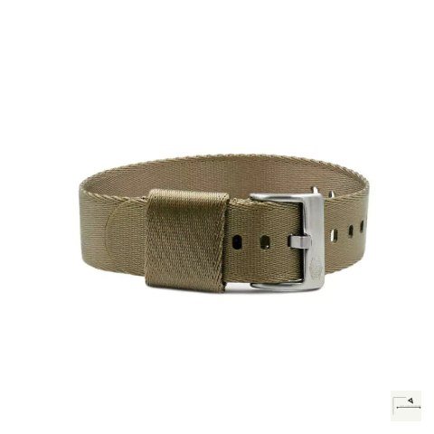 Pasek nylonowy Jelsdal Vintage Military Single-Pass Khaki 22 mm - klamra szczotkowana stalowa
