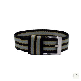 Pasek nylonowy Jelsdal Vintage Military Single-Pass New Bond 20 mm - klamra polerowana srebrna