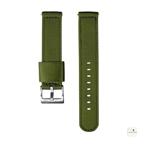 Pasek nylonowy Jelsdal Vintage Military Two-Piece Green 20 mm - klamra szczotkowana stalowa