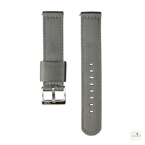 Pasek nylonowy Jelsdal Vintage Military Two-Piece Grey 20 mm - klamra polerowana srebrna