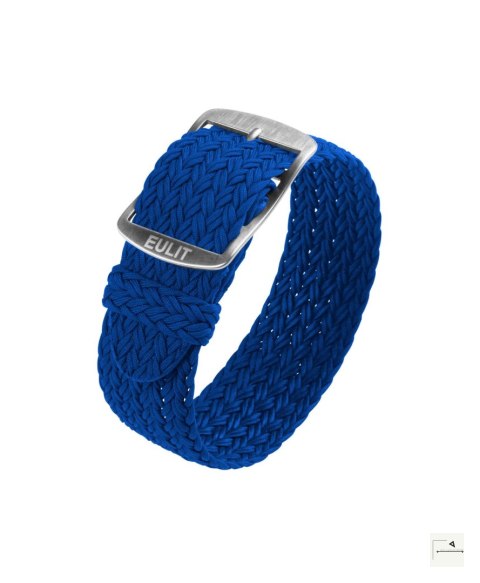 Pasek perlonowy Eulit Atlantic Blue 22 mm - klamra polerowana srebrna